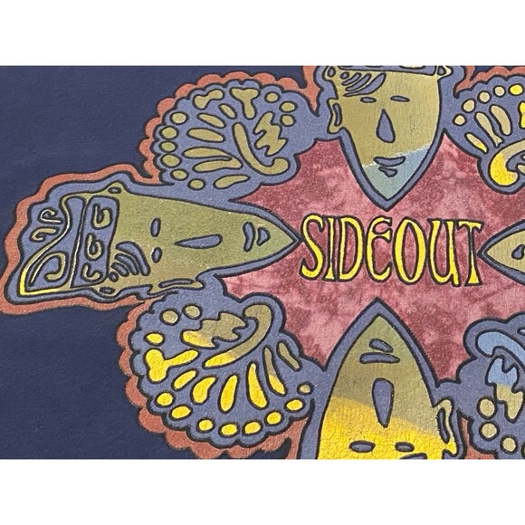 VTG 90s Sideout Single Stitch Surf Beach 2 Side Graphic T Shirt Mens XL USA Fade - Picture 9 of 16